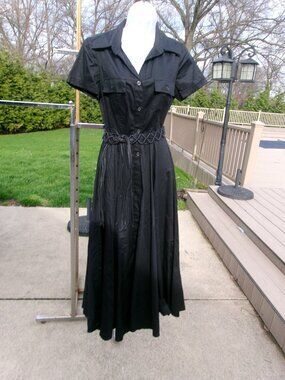 NWT CAROL LITTLE BLACK SHIRTDRESS W BELT 8
